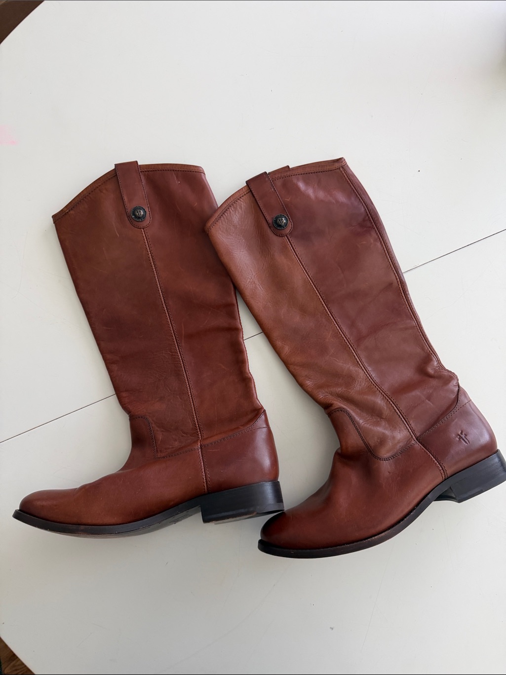 Frye Melissa Button Riding Boots In A Cognac Brown. Size 8b.